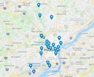 A map that links our to a Google Map of all locations mentioned below.