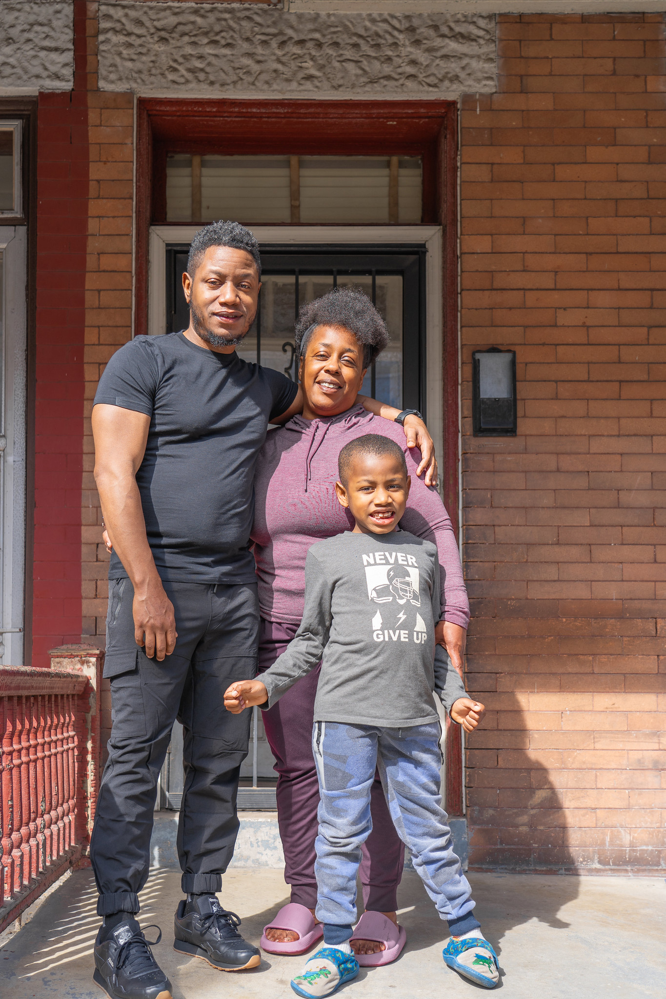 Family on porch